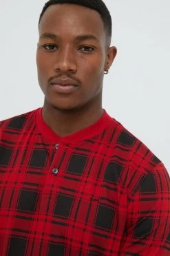 Ανδρικά Πιζάμα Βαμβακερή μπλούζα πιτζάμας με μακριά μανίκια Michael Kors κόκκινο -Εξοδος Michael Kors Κατάστημα unnamed file 1085