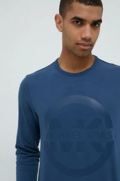 Ανδρικά Μακρυμάνικα Βαμβακερή μπλούζα με μακριά μανίκια Michael Kors κάστανο