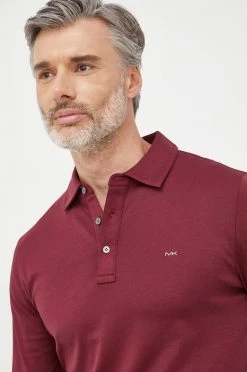 Ανδρικά Μακρυμάνικα Βαμβακερό μπλουζάκι Michael Kors κάστανο