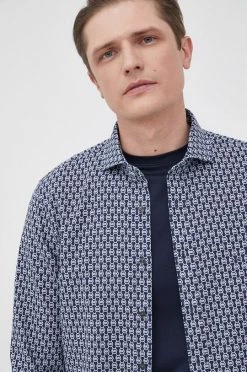 Ανδρικά Πουκάμισα Πουκάμισο από λινό Michael Kors χρώμα: ναυτικό μπλε,