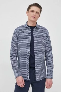 Ανδρικά Πουκάμισα Πουκάμισο από λινό Michael Kors χρώμα: ναυτικό μπλε, -Εξοδος Michael Kors Κατάστημα unnamed file 1267