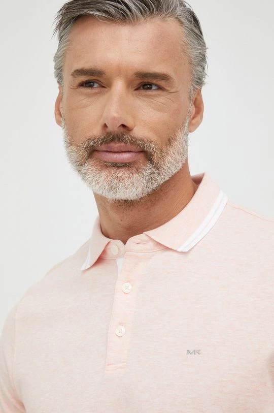 Ανδρικά Πόλο μπλουζάκια Βαμβακερό μπλουζάκι πόλο Michael Kors ροζ 4 Ανδρικά Πόλο μπλουζάκια Βαμβακερό μπλουζάκι πόλο Michael Kors ροζ - Image 4