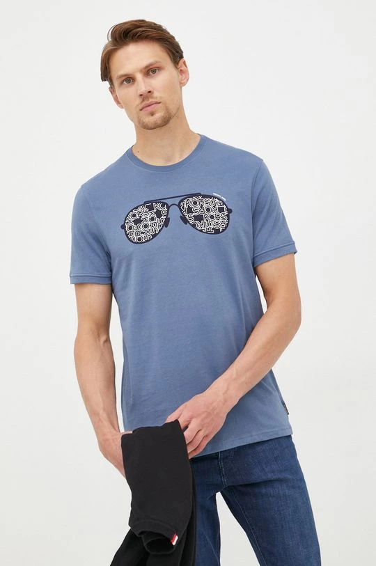 Ανδρικά Μπλουζάκια Βαμβακερό μπλουζάκι Michael Kors μπλε 1 Ανδρικά Μπλουζάκια Βαμβακερό μπλουζάκι Michael Kors μπλε