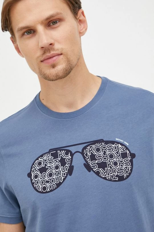 Ανδρικά Μπλουζάκια Βαμβακερό μπλουζάκι Michael Kors μπλε 4 Ανδρικά Μπλουζάκια Βαμβακερό μπλουζάκι Michael Kors μπλε - Image 4