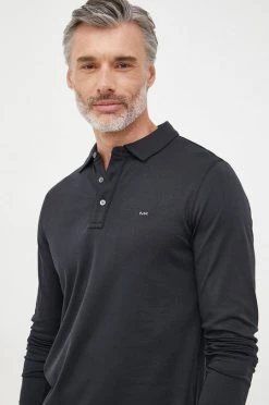 Ανδρικά Μακρυμάνικα Βαμβακερό μπλουζάκι Michael Kors μαύρο