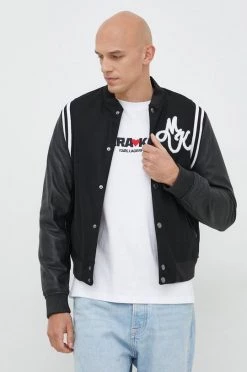 Ανδρικά Κοντά μπουφάν Bomber μπουφάν από μαλλί Michael Kors μαύρο,