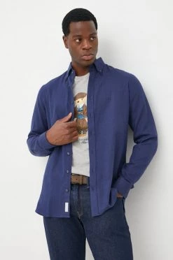 Ανδρικά Πουκάμισα Πουκάμισο με μείγμα κασμίρι Michael Kors χρώμα: ναυτικό μπλε,