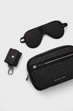 Ανδρικά Θήκες για άνδρες Κιτ ταξιδιού - τσάντα καλλυντικών, μάσκα ματιών και μπρελόκ Michael Kors μαύρο