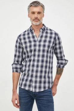 Ανδρικά Πουκάμισα Βαμβακερό πουκάμισο Michael Kors χρώμα: ναυτικό μπλε, -Εξοδος Michael Kors Κατάστημα unnamed file 795