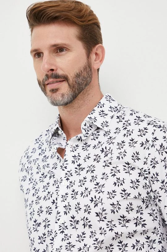 Ανδρικά Πουκάμισα Βαμβακερό πουκάμισο Michael Kors χρώμα: άσπρο, 1 Ανδρικά Πουκάμισα Βαμβακερό πουκάμισο Michael Kors χρώμα: άσπρο,