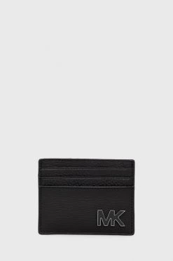 Ανδρικά Πορτοφόλια Δερμάτινη θήκη για κάρτες Michael Kors μαύρο